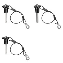 3X Perno A Sgancio Rapido In Acciaio Inossidabile, Diametro 6 mm, Perno di Bloccaggio A Sfera con Cavo Cordino A Pulsante, Lunghezza Utile 25 mm