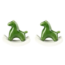2X Keramik-Schaukelpferd-Statue für Zuhause, Moderne Kunstskulptur für Tischregal-Dekoration, Ästhetische Figur für Den Schreibtisch, A