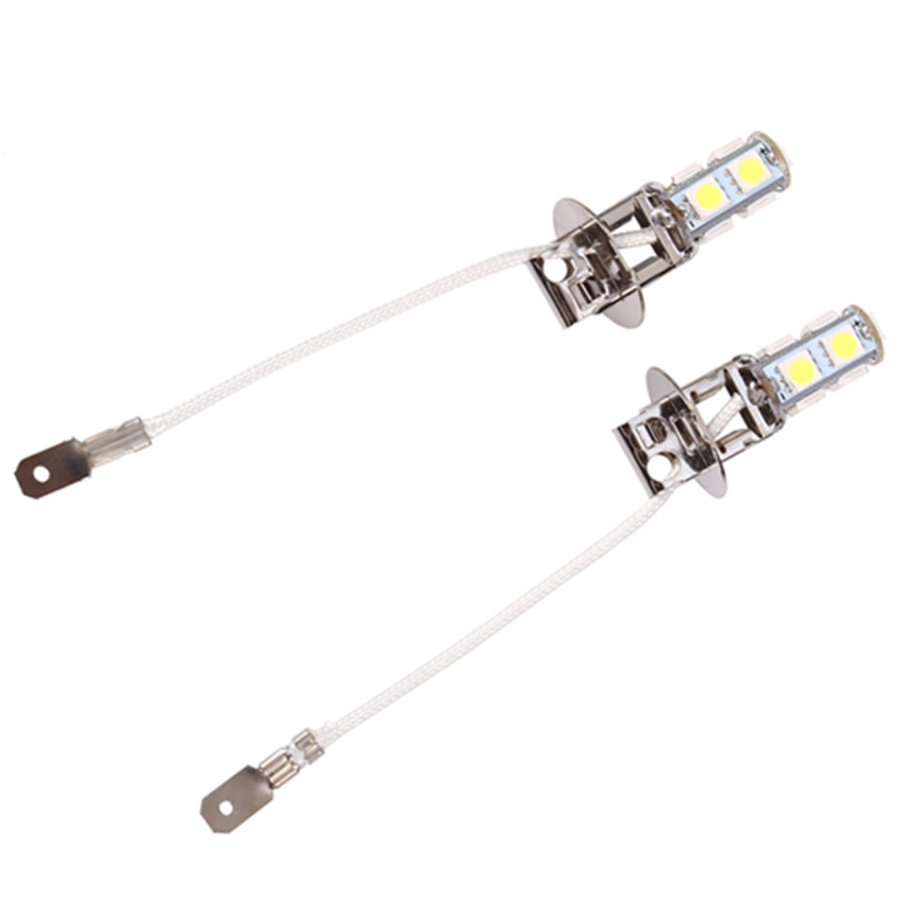 2X H3 5050 9 Smd Led Fog Lights 12V 6500K Long Lifespan White 9311393078844