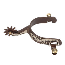 2Pcs Steel Western Spurs with Vintage Floral Motif