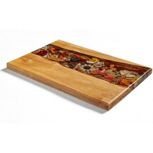 Planche à Découper Artisanale en Bois D'Olivier avec Motif Floral Unique, pour Femme, Maman, Anniversaire, Couple, Mariage.