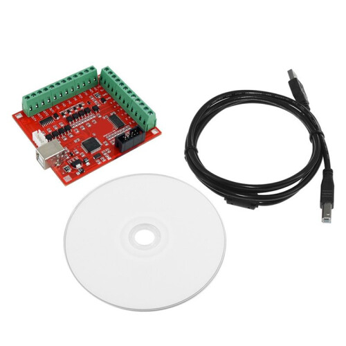 Breakout Board Moudle USB for MACH3 4-AXIS Controller Card Support Stepper and Servo Motor 100Khz with USB Cable and CD 2