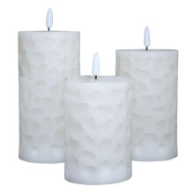 Warm White Flameless Electric LED Moving Wick Flickering Candle Lights with Remote Control for Decoration,Wedding 3 Pack
