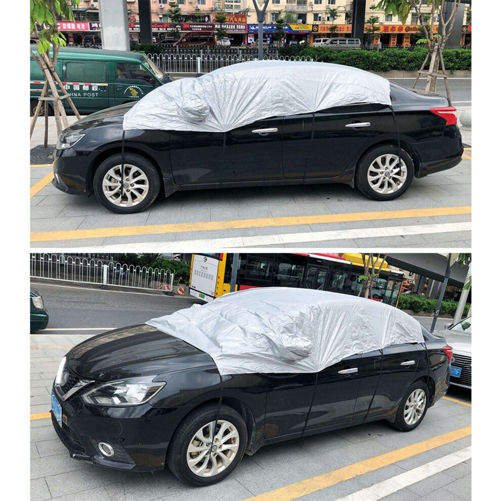 Car Cover Half PVC Coating Protects from Heat Cold Sun Rain Snow M  270x150cm