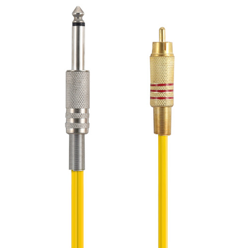 Yellow Silicone RCA Hook Line for Tattoo Machine, 1.75m 2