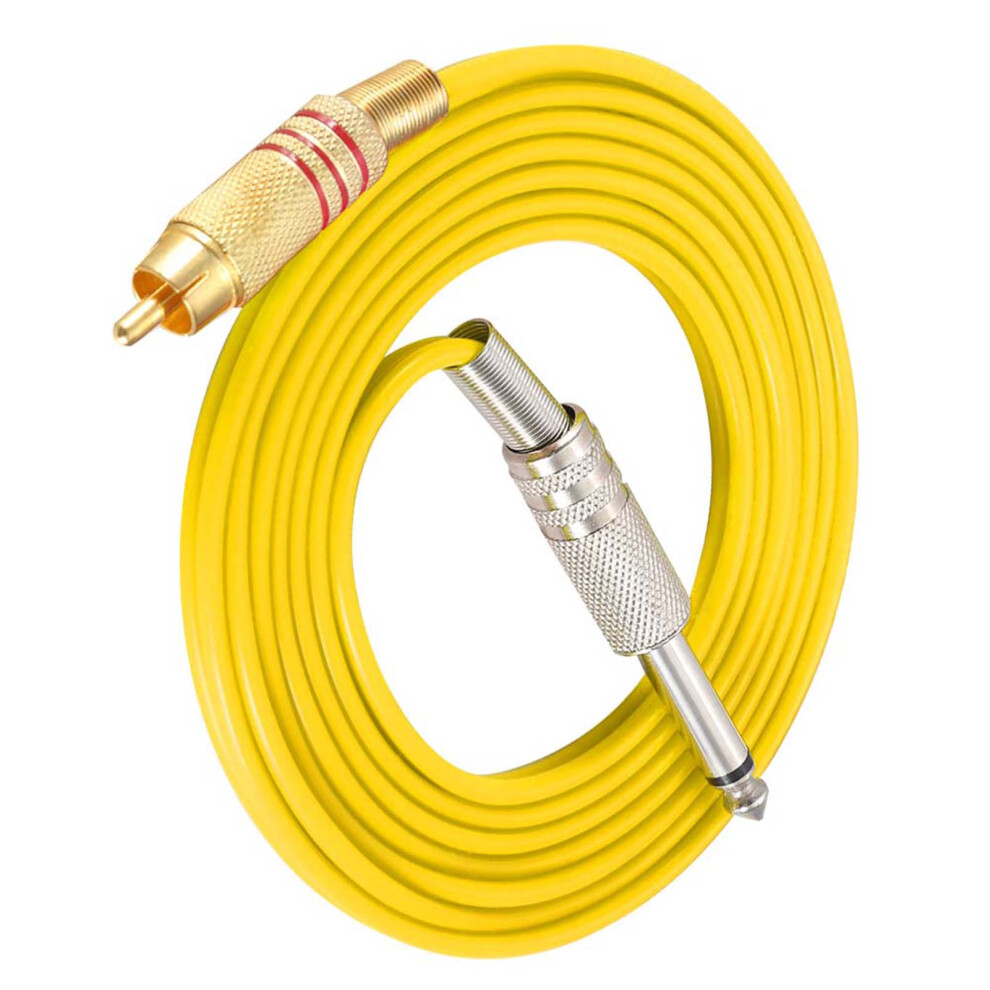 Yellow Silicone RCA Hook Line for Tattoo Machine, 1.75m