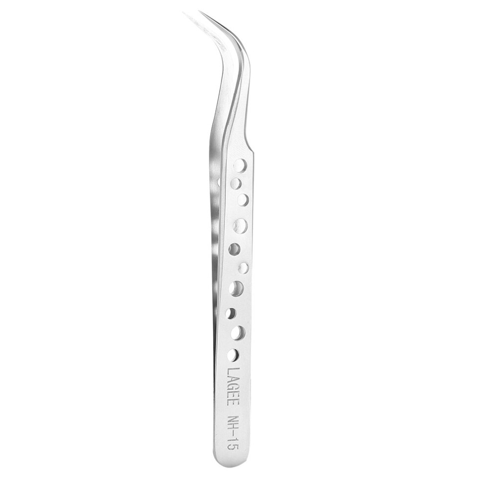Stainless Steel Eyelash Extension Tweezers NH-15 Curved, Anti-Rust 18g