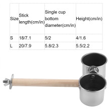 Large Stainless Steel Bird Water and Food Cup with Clip for Cage Mounting