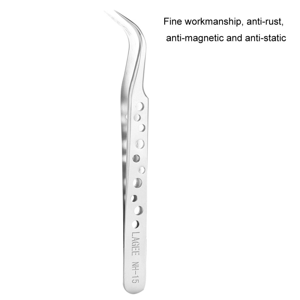 Grafting False Eyelash Tweezers NH-15 Curved Stainless Steel Eco-Friendly