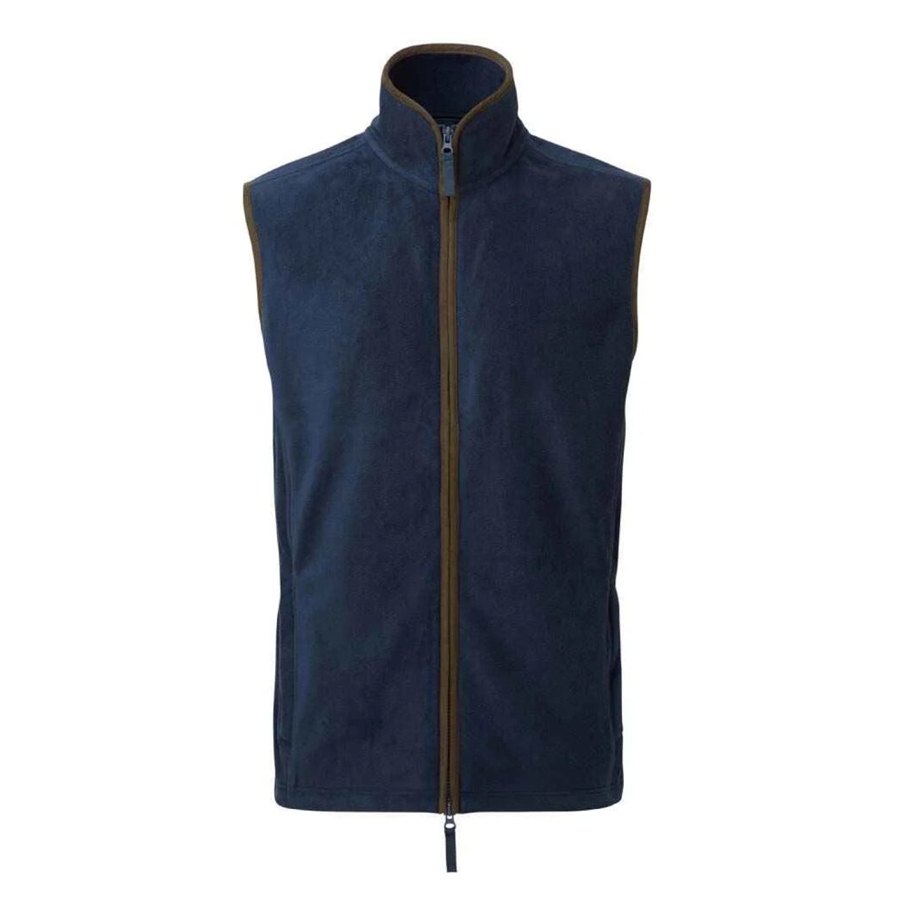 Premier (3Xl, Navy/Brown) Mens Artisan Fleece Gilet