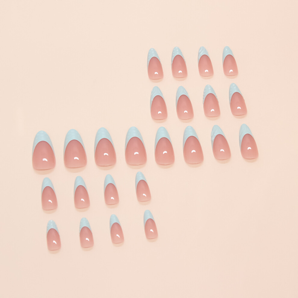Roc-Electron Glossy French Tip Press-On Nails For Women
