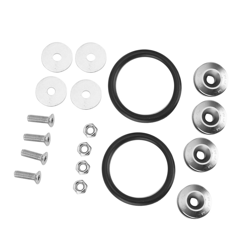 Colorful Aluminum Quick Release Fasteners Kit For Car Bumpers & Trunk (Titanium) 9401393314230