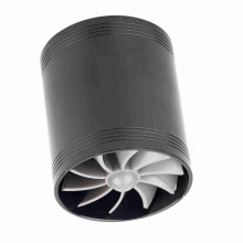 Car Air Intake Turbonator Dual Fan Super Charger | Aluminum 6.4cm Black