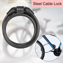 Bike Security Steel Cable Lock 4 Digit Combination Anti Thief Outdoor Cyclist