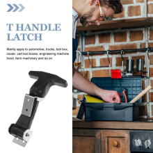 4Pcs Stainless Steel Rubber Hood Catch Flexible T-Handle Hasp Rubber Flexible Draw Latches with Brackets Tool Box