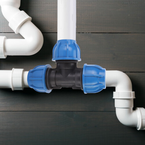 32mm Tee Connector - PE Plastic Pipe Fitting 1