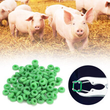 100 Pcs Rubber Castration Rings Green 1.2x1.2x1cm Veterinary Tool