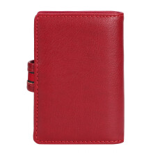 Red RFID Women Card Holder PU Leather 11x9cm Business Card Case