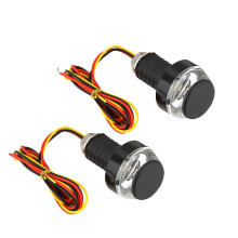 DC12V Motorcycle LED Turn Signal Handlebar Light, White & Yellow Pack