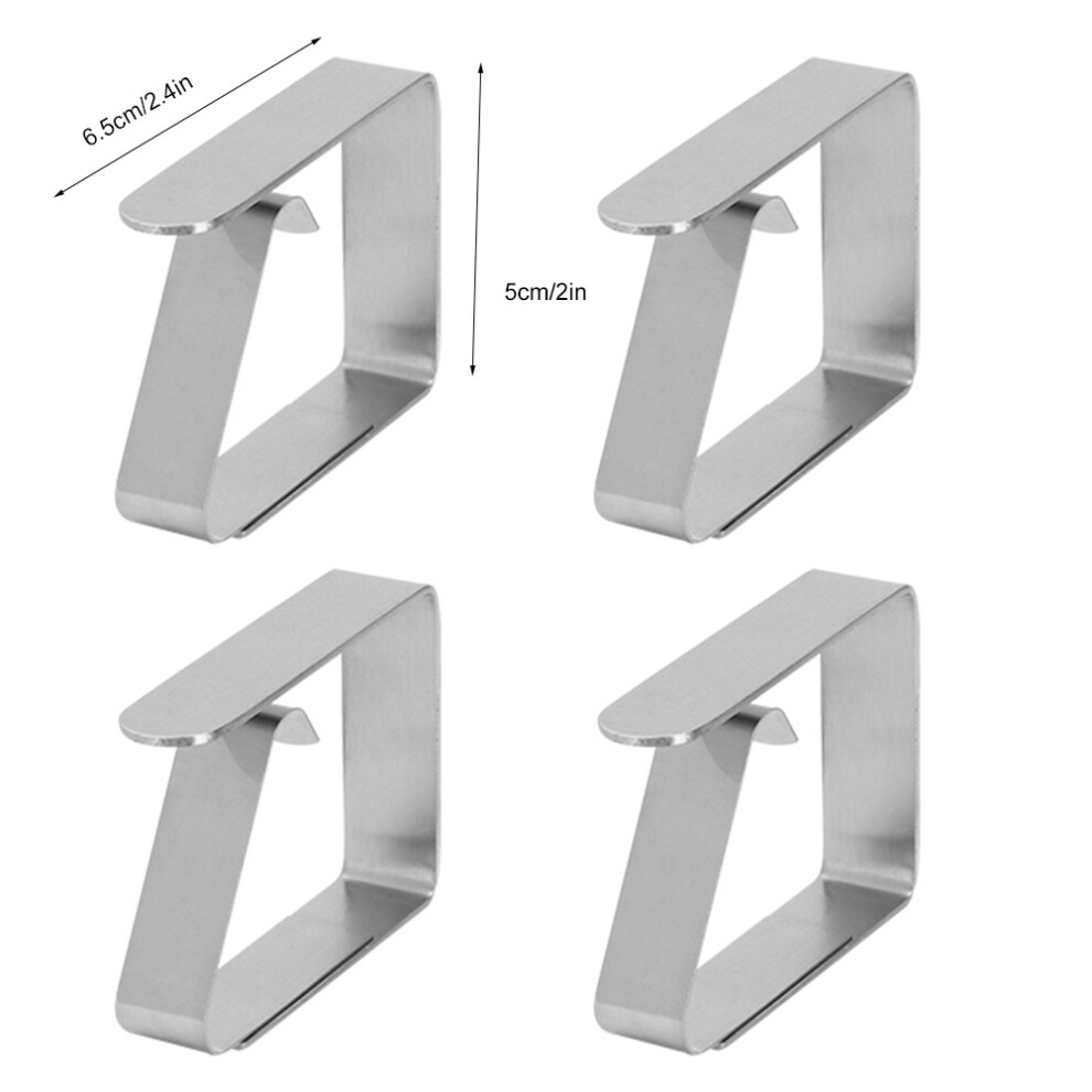 Household Stainless Steel Tablecloth Clips 4Pcs Non Slip Clamps For Security 9361393274920