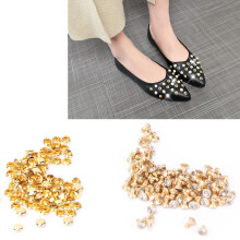 Cloth Crystal Inlay Rivets Set – 6mm & 7mm Gold & Silver Spots for DIY Leather Craft