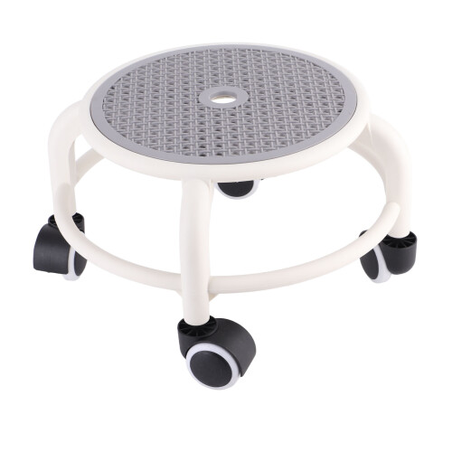 Round Rolling Low Stool Grey MiniSize HighCapacity