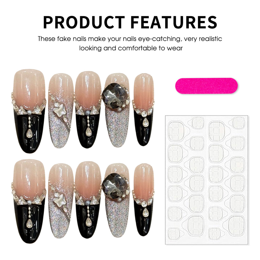 Roc-Electron (2947) 10Pcs Nude Cat Eye Fake Nails For Stage Wear