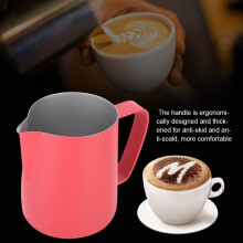 350ml Rose Red Stainless Steel Milk Frothing Jug - Coffee Latte Cup