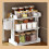 3-Tier Spice Rack with Drawer, Height-Adjustable 4