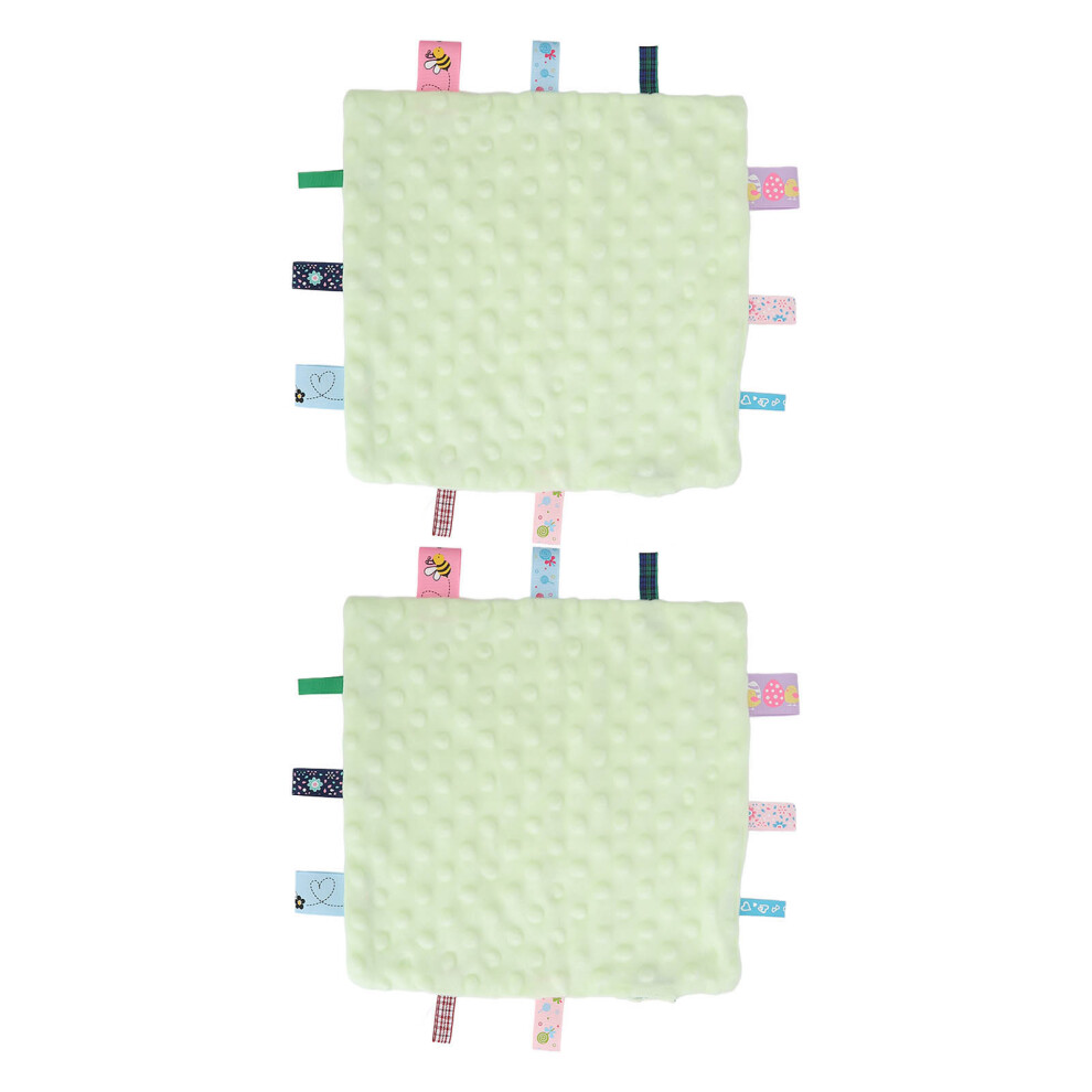 2Pcs 3D Sensory Security Blanket 24X24cm Green