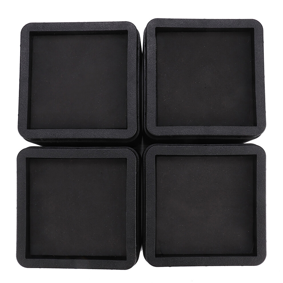 Stackable Bed Risers 4PK Black Square Insect & Moisture Proof Furniture Legs