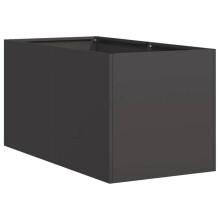 Jardinière rectangulaire - HELLOSHOP26 - 40x80x40 cm - Acier laminé à froid - Fond ouvert - Gris