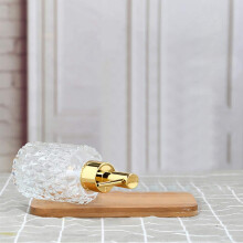 2X Multipurpose Mesa Soap Dispenser Easy to Clean Glass Soap Pump Dispenser perfect for Kitchen and Bathroom (Gold)