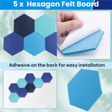 5Pcs/Set Hexagon Board Hexagonal Wall Sticker Multifunction 3D Decorative Home Message Board Self-Adhesive Kids Room Baseboard Series