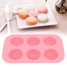 6 Slots DIY Mooncake Mold for Cakes Ice Cream Soap Crafting