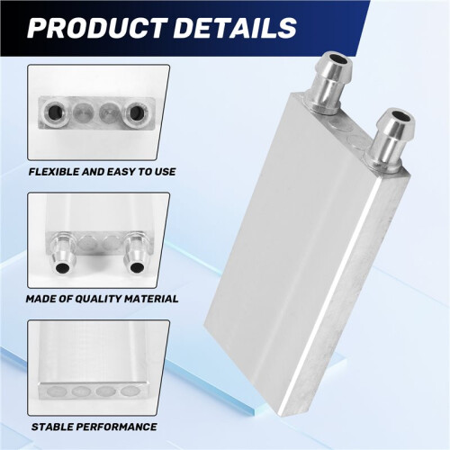Aluminum Water Cooling Block 80X40X12mm Cooler for Computer CPU Radiator 2