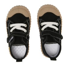 Baby-Leinenschuhe mit Cartoon-Tieren, Schnürschuhe, rutschfest, 22, Schwarz