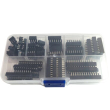 66 Stuks DIP IC-Socketsadaptersoldeertype Socketkit 6, 8, 14, 16, 18, 20, 24, 28 Pins voor PCB Diy Kit