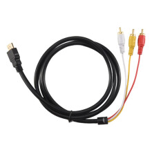 to RCA Cable 1080P Male to 3 RCA S-Video AV Audio Cable Cord Adapter for TV HDTV DVD