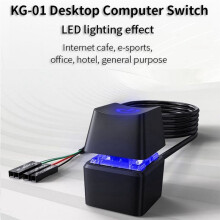 LED Light Computer Desktop PC Motherboard External Start Power Button Extension Cable for Home Office 1.65M White