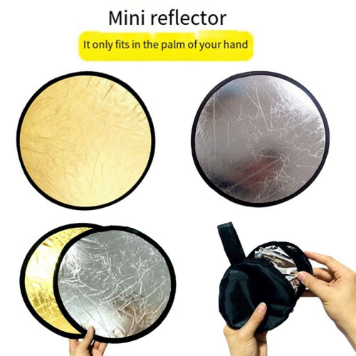 Photography Reflector 2-in-1 Gold Silver Foldable  Round Portable Suitable for Studio Diffuser 2