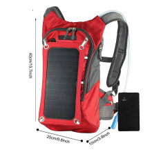 Outdoor Rucksack Solarpanel 2L Wasserblase Rot