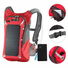 Outdoor Rucksack Solarpanel 2L Wasserblase Rot