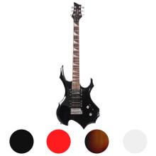 Black 6 Strings 24 Frets Electric Guitar w/ Strap Bag Guitar Case Amp Cord