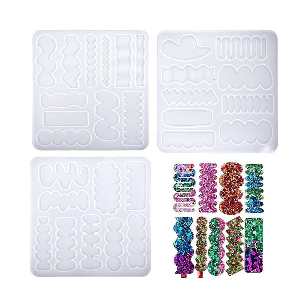 Tauoh 3Pcs Hairpin Silicone Molds, Hairpin Uv Resin Molds, Epoxy Resin Molds For Hairpin Casting Diy Jewelry Accessories
