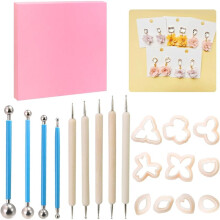 Lot de 20 Emporte-Pièces en Argile à Ressort, Outils en Argile à Fleurs Imprimés en 3D avec Tampon de Mise en Forme, Kit Fabrication de Boucles