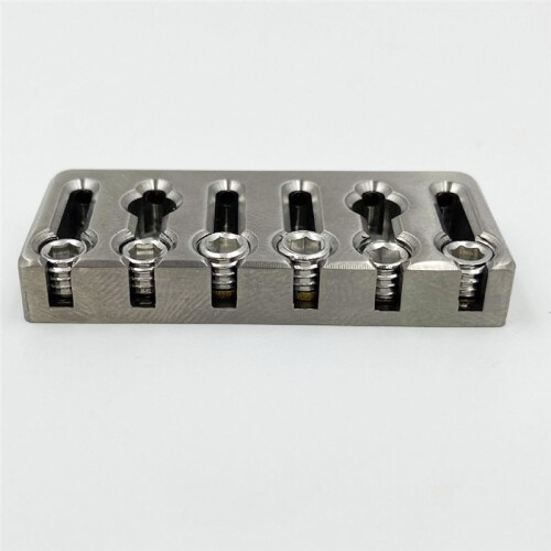 6 String Headless Guitar Bridge String Lock for 6 String Headless Electric Guitar Silver 2