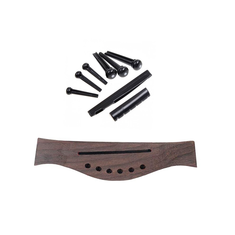 6 String Guitar Bridge Saddle Nut Pins Replacement Parts Set For Acoustic Folk Guitar 6033986739019