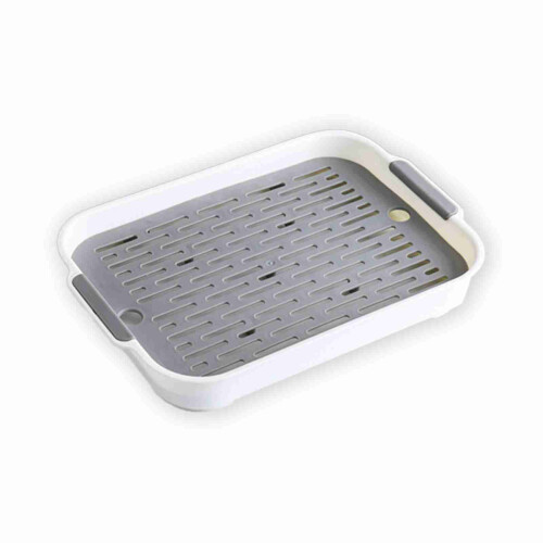 Double Layer Draining Dish Tray 270x188x40mm, Blue 2