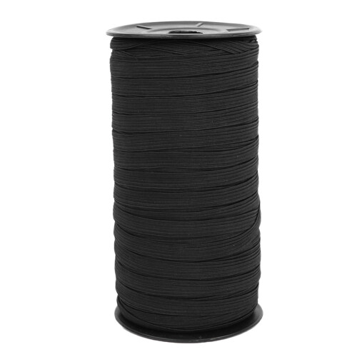 8mm 100yd Flat Elastic Band Black for Sewing 1